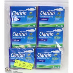 6 PACKS OF 30 NON DROWSY 24HR CLARITIN ALLERGY