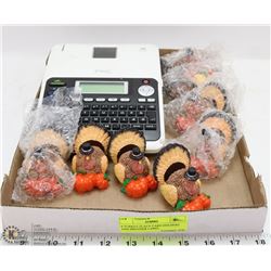 8 TURKEY PLACE CARD HOLDERS AND BROTHER LABEL