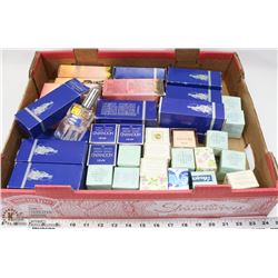 FLAT OF EMPTY AVON BOTTLES ALL IN ORIGINAL BOXES