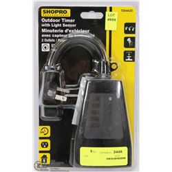 NEW 2 OUTLET OUTDOOR TIMER WITH LIGHT SENSOR