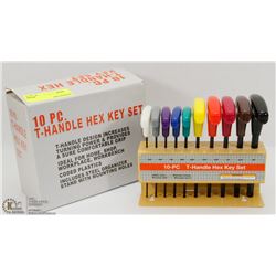 NEW 10PC T-HANDLE HEX KEY SET
