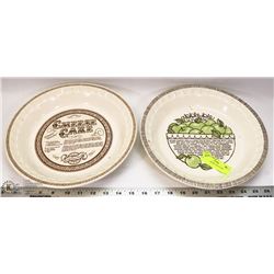 PAIR OF CERAMIC PIE PLATES