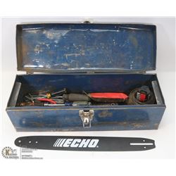 VINTAGE TOOL BOX WITH CONTENTS INCL NEW ECHO