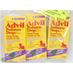 LOT OF 3 CHILDRENS ADVIL PEDIATRIC DROPS