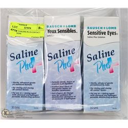 LOT OF 3 SALINE PLUS CONTACT SOLUTIONS