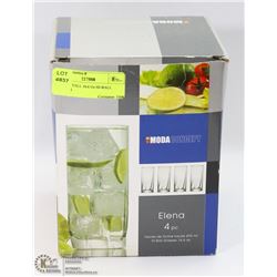 4 ELENA TALL 16.6 Oz HI-BALL GLASSES