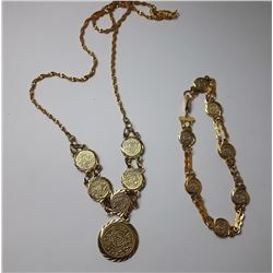 6 - GOLD TONE COIN NECKLACE