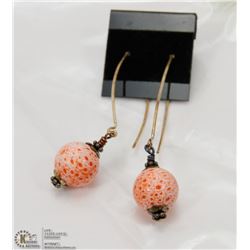 STERLING SILVER AND CORAL EARRINGS