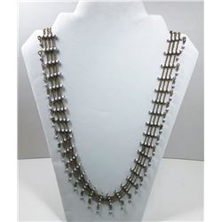 17 - GOLD TONE & WHITE/GREY BEAD