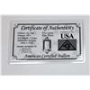 Image 1 : 5)  COA & 5 GRAINS OF PURE SILVER