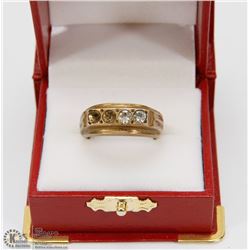 MENS SIZE 8 RING STAMPED 14K MISSING STONES