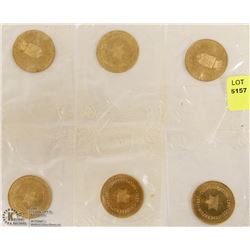 6 CANADIAN 1967 CENTENNIAL  SEALED TOKENS