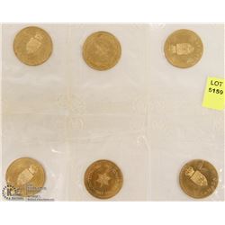 6 CANADIAN 1967 CENTENNIAL  SEALED TOKENS