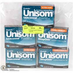 5 BOXES OF 20 SOFT GELS UNISOM EXTRA STRENGTH