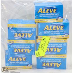 7 BOXES OF ASST ALEVE PAIN RELIEVERS