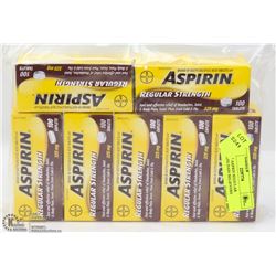 LOT OF 7 ASPRIN REGULAR STRENGTH PAIN RELIEVERS