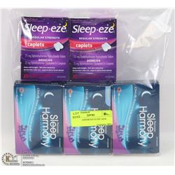 LOT OF 5 ASSORTED SLEEP AIDS.