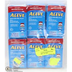 LOT OF 6 ALEVE ARTHRITIS PAIN RELIEVERS - 125 TABS