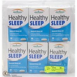LOT OF 6 HEALTHY SLEEP NATURAL SLEEP AIDS - 30TABS