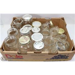 LARGE FLAT OF MISCELLANEOUS SIZED MASON JARS