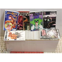 BOX OF COMICS OVER 250 ASSORTED -BAGGED & BOARDED