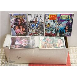 BOX OF COMICS OVER 250 ASSORTED -BAGGED & BOARDED