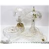 Image 1 : CRYSTAL LAMPS, BOWL & PLATE.