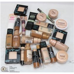 BAG OF ASSORTED FOUNDATIONS & CONCEALERS