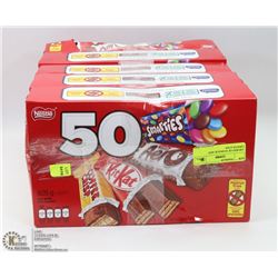 5 BOXES OF 50 SNACK SIZE CHOCOLATES
