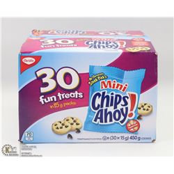 BOX OF 30 CHRISTIES MINI CHIPS AHOY COOKIES.