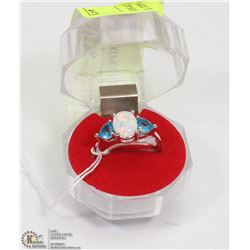 #78-AUSTRALIAN TRIPLE FIRE OPAL & TOPAZ  RING