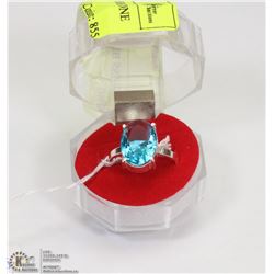 #10-SWISS BLUE TOPAZ GEMSTONE  RING