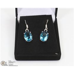 #9-SWISS BLUE TOPAZ GEMSTONE  EARRINGS