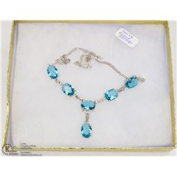 #7-SWISS BLUE TOPAZ GEMSTONE NECKLACE