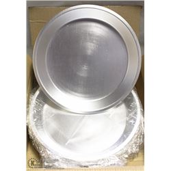 NEW 12" ALUMINUM PIE PLATES - ONE BOX OF 12 PLATES