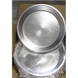 NEW 12" ALUMINUM PIE PLATES - ONE BOX OF 12 PLATES