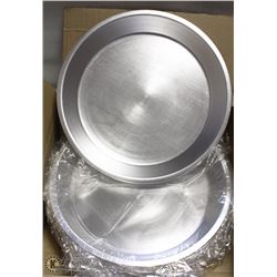NEW 12" ALUMINUM PIE PLATES - ONE BOX OF 12 PLATES