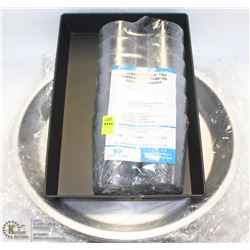 LOT OF 4 NEW 13" PIE PLATES, 12- 8OZ TUMBLRS AND