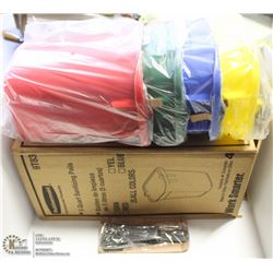 CASE OF 5 NEW 5-QT SANITIZING PAILS-ASSORTED