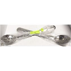 LOT OF 8 NEW ASSORTED 15" STAINLESS STEEL SPOONS