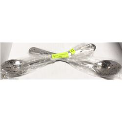 LOT OF 8 NEW ASSORTED 15" STAINLESS STEEL SPOONS