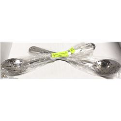 LOT OF 8 NEW ASSORTED 15" STAINLESS STEEL SPOONS