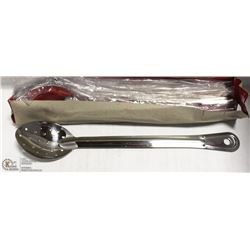 LOT OF 12 NEW 15" STAINLESS PERFORATED SPOONS