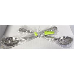 LOT OF 8 NEW ASSORTED 15" STAINLESS STEEL SPOONS