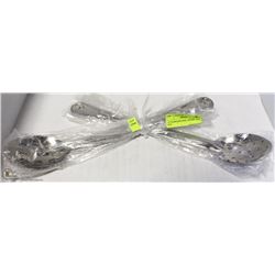 LOT OF 8 NEW ASSORTED 15" STAINLESS STEEL SPOONS