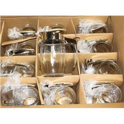 CASE OF 12 NEW CHROME SUGAR/SYRUP DISPENSERS