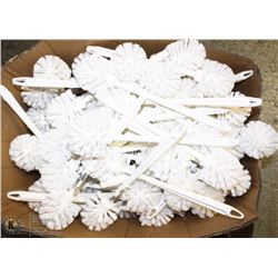 LARGE BOX OF UNUSED WHITE TOILET SCRUBBERS