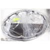 Image 1 : NEW OVAL TRAY 18" PLATED STEEL - LOT OF 4