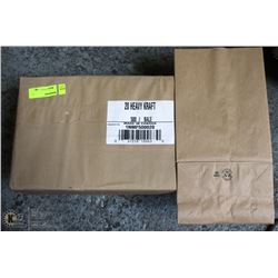 UNOPENED BUNDLE OF KRAFT PAPER BAGS