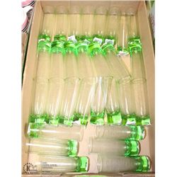 FLAT OF NEW GREEN TINTED TALL SHOT GLASSES